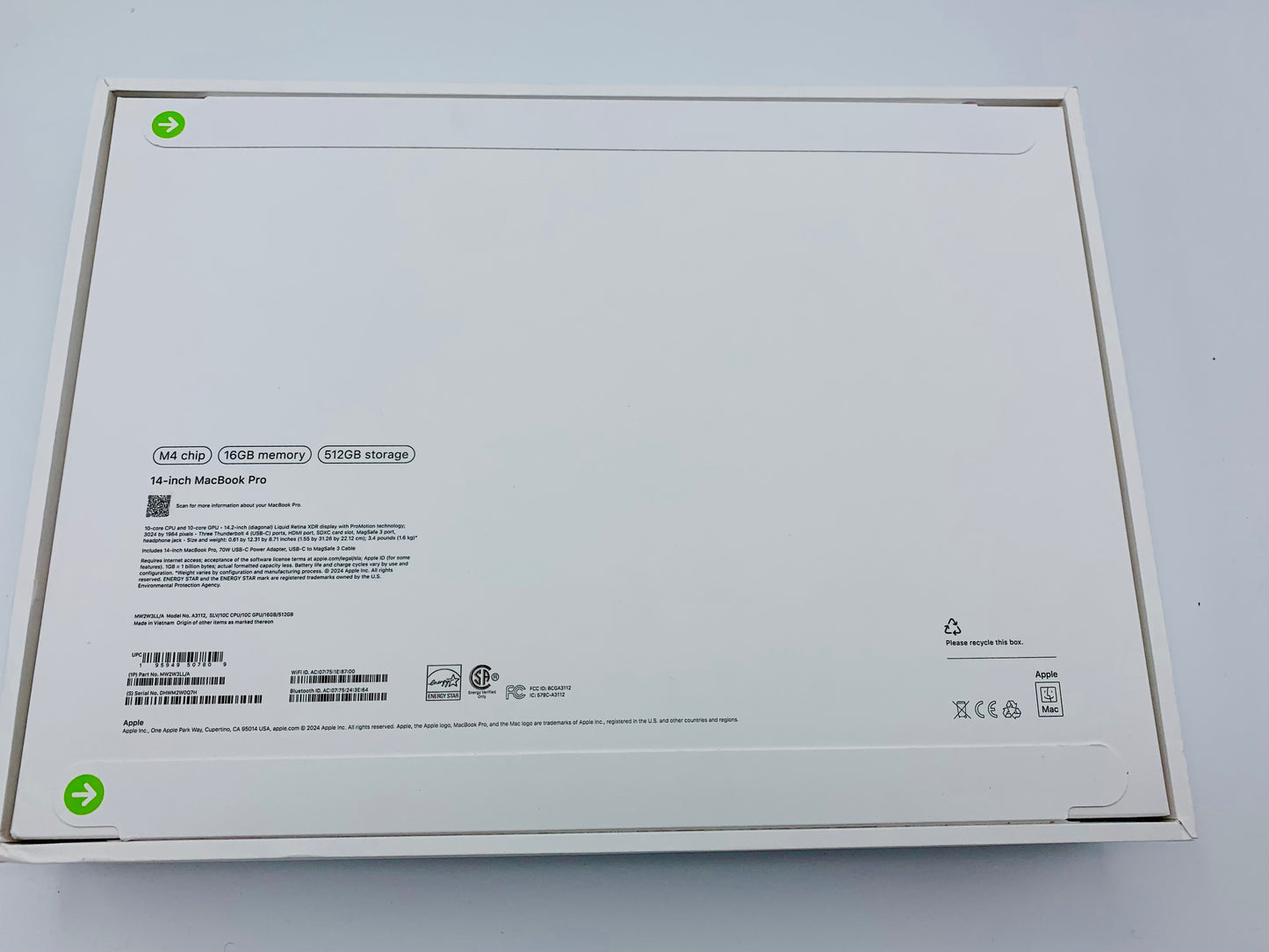 Apple MacBook Pro 14” M4 16 GB ram 512GB (A3112, MW2W3LL/A)